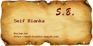 Seif Bianka névjegykártya