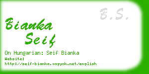 bianka seif business card